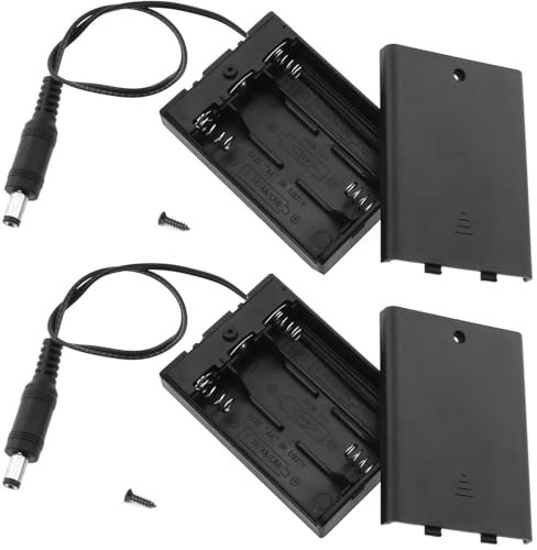AIMPGSTL 3AA Battery Holder Black 3x1.5V 4.5V AA Battery Box with DC 5.5x2.1mm Male Connector DIY Battery Holder Battery Packs Case Power Bank ON/Off Switch with Cover