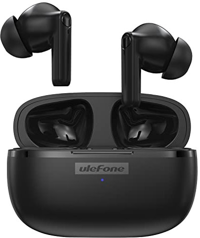 Ulefone Kabellose Ohrhörer, Bluetooth Kopfhörer in Ear Mikrofon, Bluetooth 5.1, Typ-C Aufladen, Touch-Steuerung, LED-Anzeige, für iPhone/Android/iOS, Schwarz