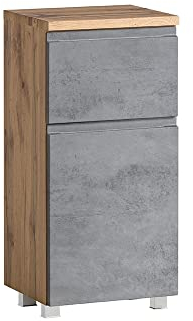 Lomadox Badezimmer Unterschrank 40cm in Wotan Eiche Nb. mit Beton Optik, B/H/T ca. 40/79/35 cm