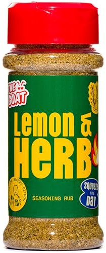 The GOAT Lemon & Herb Seasoning Blend - 75g Shaker. Zest up your fish, chicken, and salads with this zingy blend of lemon and herbs. House-made Spice Mix.