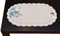 rustikales Deckchen Edelweiß oval blau 28x48 cm