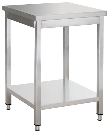 GastroHero Edelstahl Arbeitstisch I Arbeitstisch 60x70 cm mit Grundboden I ohne Aufkantung I Edelstahltisch für Gastronomie I Gasto Tisch AISI 201