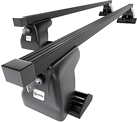 Mossa - Stahl-Dachträger kompatibel mit Opel Vivaro A Van (2007-2014) - schwarz Dachträger Dachgepäckträger - Montagepunkte