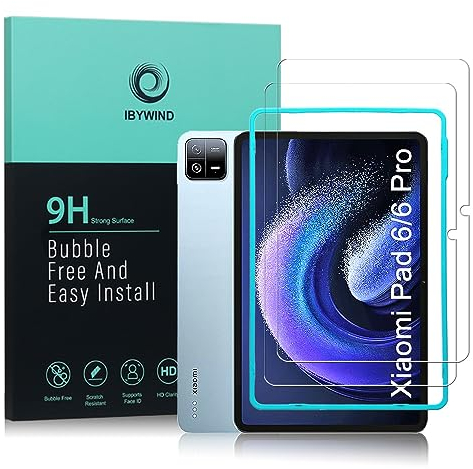 Ibywind schutzfolie kompatibel mit Xiaomi Pad 6/Xiaomi Pad 6 Pro(11 Zoll), mit Easy Install Kit (Zentrierrahmen),Blasenfreier, kratzfester Displayschutz mit 9H-Härte