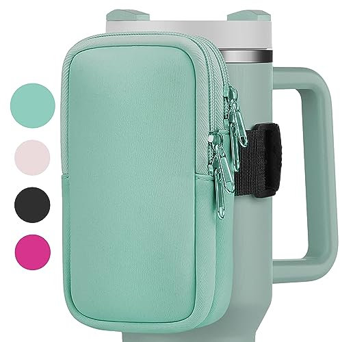 ORTHANC Water Bottle Pouch For Stanley Quencher Adventure 40oz & 30oz - Stanley Cup Accessories - Tumbler Pouch - Stanley IceFlow 20oz 30oz - Gym Tumbler Accessories for Women (GREEN)