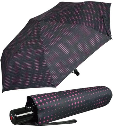 Knirps Taschenschirm Slim Duomatic Auf-Zu-Automatik Stars Black