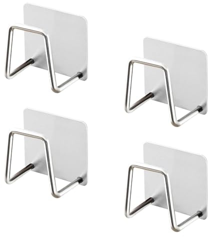 Gunwon 4Pcs Stainless SpongeHolder,Sponge Holderfor Kitchen Sink,Stainless Rustproof Sink,Stainless Steel Dish Sponge Holder,Caddy SpongeRack Quick Drying for Kitchen Bathroom Storage