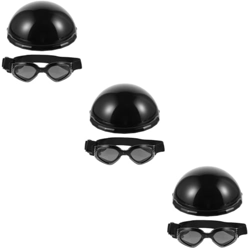FRCOLOR 3sätze Pet Helm Sonnenbrille Für Kleine Haustiere Sicherer Kopfschutz Und Dekorative Brille Für Hunde Und Katzen Leicht Und Tragbar Schützt Vor Wind Und Sonne