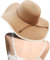 DRESHOW Femme Capeline Chapeau de Paille Chapeau à Large Bord Casquettes Anti-Soleil Respirant Anti UV Chapeau de Paille Plage Chapeau de Soleil UPF 50+