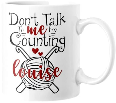 The T Bird Personalised Crochet Mug | Don't Talk to me I'm Counting | Crochet Gift | Crochet Mug | Crafting Gift
