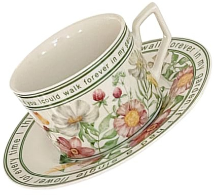 TOPPERFUN Juego De Tazas De Cerámica Con Platillo Taza De Café Con Leche Taza De Té Y De Agua Para Bebidas Uso En Hogar Y Oficina 6.29X6.29X0.59In