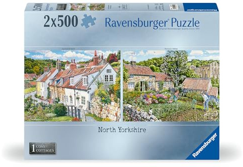 Ravensburger Cosy Cottages No.1 North Yorkshire 2x 500 Piece Jigsaw Puzzle for Adults and Kids Age 10 Years Up