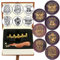 Wachs Siegel Stempel Set, Atopbb 6 Pcs Eule SiegelWachs Stempel Kupfer Siegel für 1 Pcs Holzgriff, Retro Vintage Wachs SiegelStempel Kit Geschenkbox für Weihnachten und Schwein Thema Party (1A)