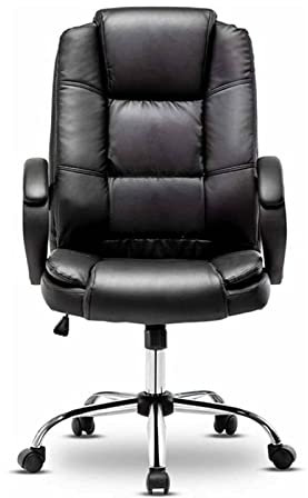 HOUYTYU Sillas ergonomicas Oficina Office Chair Leather Desk Gaming Chair, Ergonomically Adjustable Racing Chair, Tasks Swivel Executive Computer Chair