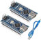 DUBEUYEW 2pcs Nano Module Soldered, Nano Board CH340 Chip, 5V 16MHz for Arduino, with One Mini USB Micro cable