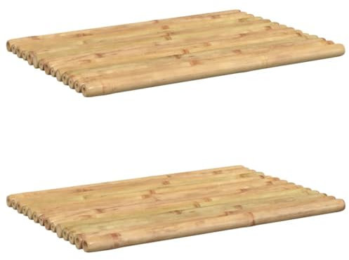 Lot de 2 Caillebotis de Bagnoire, Caillebotis de Douche Tapis de Baignoire Tapis de Douche Tapis de Bain Tapis de Bain 2 pcs 50x35 cm Bambou
