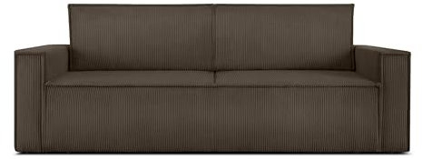 Konsimo Napi Sofa - Schlafsofa - Sofa mit Schlaffunktion - Schlafsofa mit Bettkasten - Couch - Couch mit Schlaffunktion - Sofabett mit abnehmbaren Kissen - Bettsofa - 228 cm - Braun