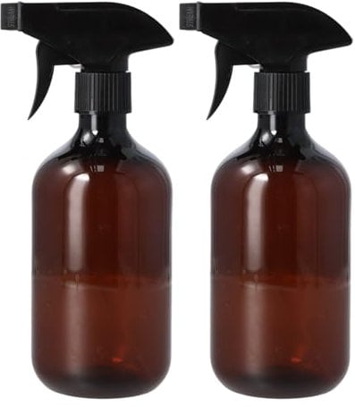 Gudalea 2 Pcs Water Spray Bottle, 500 ML Plastic Water Spray Bottles, Plant Spray Bottle, for Cleaning, Plants, Hairdressing, Gardening (Brown)