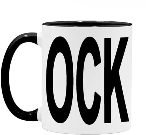 C Handle OCK Cock 10oz Mug Cup Funny Joke Rude Birthday Christmas