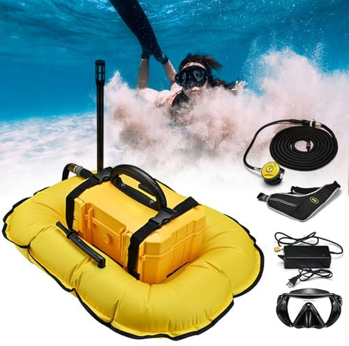 Regulador De Respiración,Equipo De Buceo Desmontable, Sistem.a De Buceo Sin Tanque Con Anillo Flotante E Interruptor Magnético Para Exploración Subacuática Y Pesca,Buceo Hasta 10/15Metros,Yellow-D400
