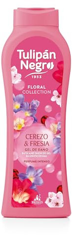 Tulipán Negro – Gel de Baño Hidratante Cerezo y Fresia 650 ml | Fragancia Floral Duradera | Cuidado Corporal Diario