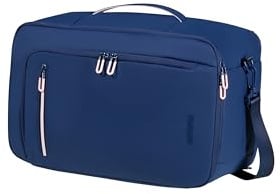 Samsonite American Tourister Puffypop - Ladies Under Seat Hand Luggage (40 x 25 x 20 cm, 21 L, 0.70 kg) - Versatile 3-Way Cabin Bag, Airplane Backpack with 14 Laptop Compartment - Blue (Navy)