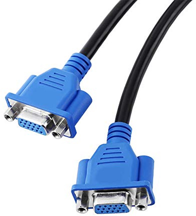 Cryfokt DMS-59-Pin-auf-Dual-VGA-Kabel für Computer-Videokarten, Unabhängige Abschirmung, Ideal für Büropräsentationen und Geschäftsleute, 50 G Nettogewicht, Schwarz und Blau