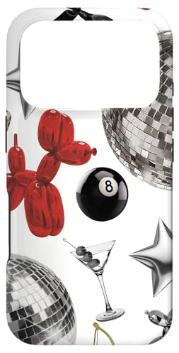 Hülle für iPhone 17 Pro Trendy Y2K Star Ball 8 Martini Mosaik Discokugel Collage