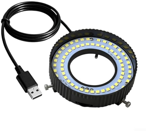 Digitales Mikroskop mit einstellbarem 72 LED-Ringlicht, USB-betriebenes Inspektionswerkzeug für Handy-Reparatur und industriellen Einsatz, kompaktes tragbares Design in Schwarz