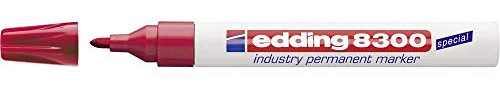 edding 8300 industry permanent marker - red - round nib 1.5-3 mm - for permanent marking on slightly oily and dusty surfaces