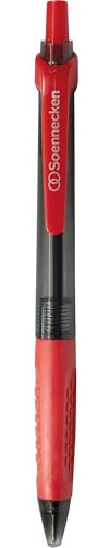 Soennecken Druckkugelschreiber No. 180, Druckmechanik, M, Schreibfarbe: rot, Mine auswechselbar