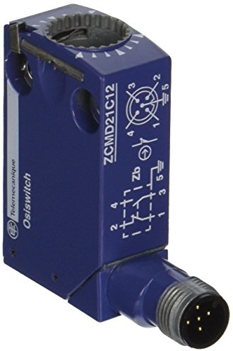 Telemecanique Sensors ZCMD21C12 Metal Limit Switch Body for ZCE Series Actuator Head, Integrated M12 5-Pin Connector, 2-Pole NC + NO Snap Action Contacts