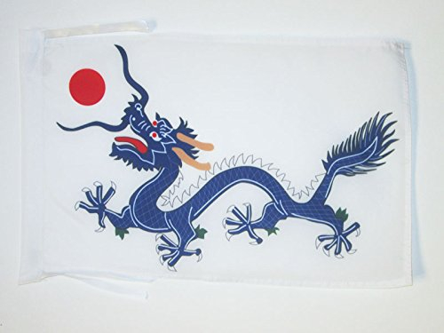 AZ FLAG - Flagge China Qing-Dynastie 1889-45x30 cm Mit Kordel - Chinesischer Drache Fahne 30 x 45 Cm - Flaggen
