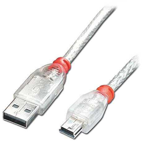 Lindy 41783 - Cable USB (2 m, USB A, Mini-USB B, 2.0, 480 Mbit/s, Transparente)