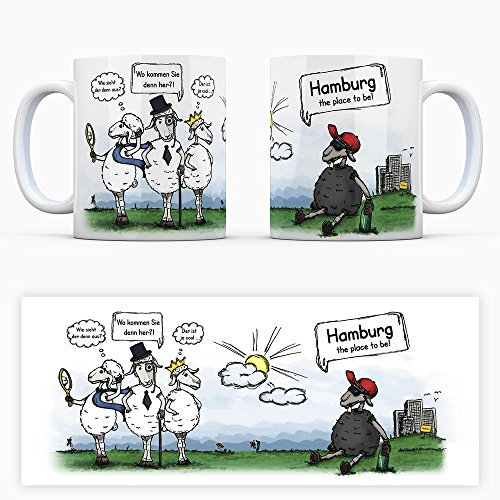 trendaffe Hamburg - The Place to be - Kaffeebecher - Hamburg Kaffeetasse Büro Kollegen Wichteln cool lustig Geschenk Mug