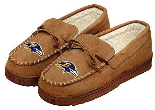 FOCO Pantuflas tipo mocasín con logotipo del equipo de la NFL, Tampa Bay Buccaneers con logotipo del equipo de fútbol americano