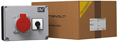 Doktorvolt Stromverteiler Baustromverteiler Wandverteiler Verteilerkasten WDD 1x16A CEE Steckdose 0 1 Schalter Wanddose Steckdosenverteiler Verdrahtet Anschlussfertig Werkstatt Fabrik