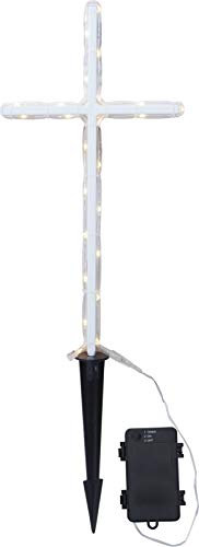 Decorazione tombale CROSS, a batteria, timer, IP44, 24 LED