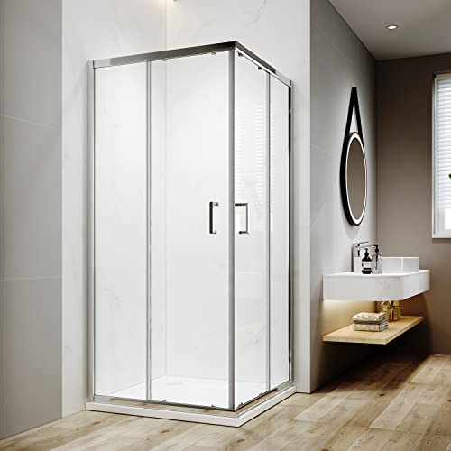 EMKE Duschkabine 75x75x195cm Eckeinstieg Duschabtrennung NANO Glas Schiebetür Duschtür