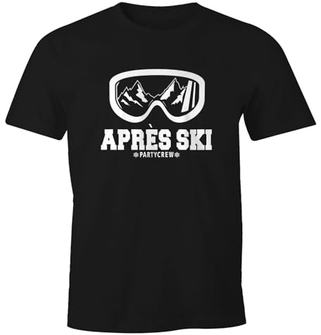 MoonWorks® Herren T-Shirt Après Ski Party Crew Ski-Fahrer Snowboard-Fahrer Wintersportler Feiern Fun-Shirt