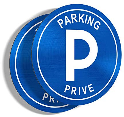 2X Panneaux rigides Parking privé pour Emplacement Parking - Application sur Poteau, Mur, Porte de Garage - Ultra résistant - Aluminium (Pas PVC) - 20 cm …