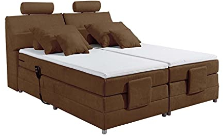 Froschkönig24 Palermo 180x200 cm Boxspringbett Bett mit Motor Schlamm