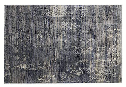 Musterring Wave KONTURA Designer Teppich 924 grau-blau 140x200 cm