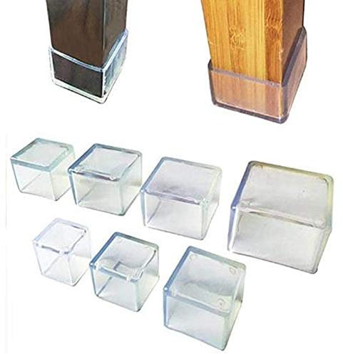 Chair Leg Caps Silicone Chair Leg Caps Cups Pads Furniture Table Covers Floor Protectors Plastic Ferrules -Transparent