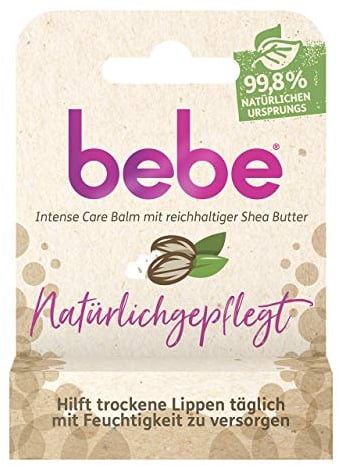 bebe Natürlichgepflegt Intense Care Balm, Lippenpflege Stift, 4.9 g