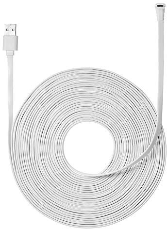 Entweg 9M/29.5ft Charging Cable Fits Arlo Pro 2, GO, Light - Flat Aluminium Alloy Micro USB Power Cord, 1 Pack