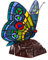 Birendy Lampe im Tiffany-Stil Figurenlampe Katze, Fisch, Pferd Schmetterling Dekorationslampe Glaslampe, Leuchte,Tischlampe, Tischleuchte (Schmetterling-Motiv)