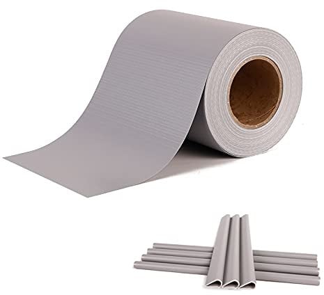 HENGMEI Bande brise-vue en PVC avec clips de fixation - Film brise-vue - Clôture de jardin opaque (70 m x 19 cm, gris clair)