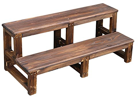 Tritthocker für Kinder Hölzern Bettseite Tritthocker für Innen/Außen,2 Stufen Hockerleiter für Kinder/Erwachsene,Kinder Trittleiter Hocker für Schlafzimmer/Bad/WC/Küche,Belastet 500kg