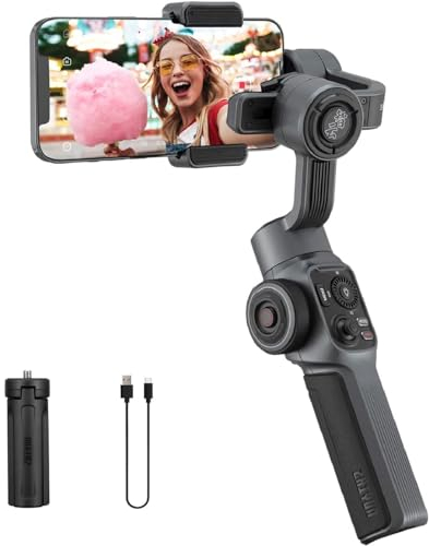 ZHIYUN Smooth 5 [Official] Estabilizador Smartphone 3 Ejes Teléfono Gimbal para iPhone y Android con trípode, para Vlog, Youtube y TikTok